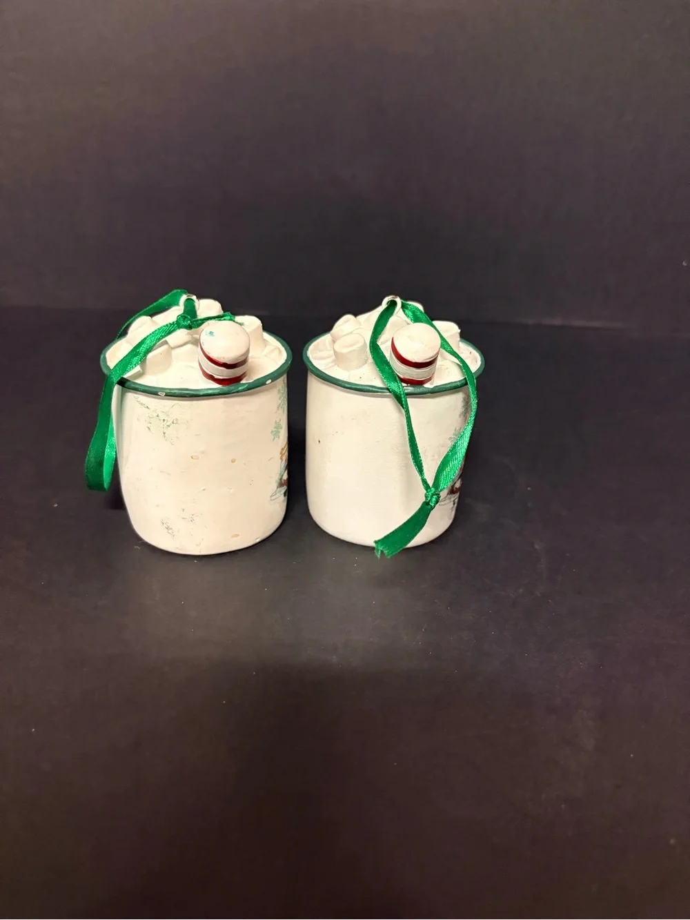 Pioneer Women ‘ Dashing Through the Snow' White Ceramic Mug Ornaments - Set of 2